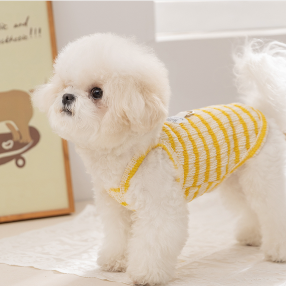 Spring and summer thin striped vest, two-legged suspender for small and medium dogs & cats